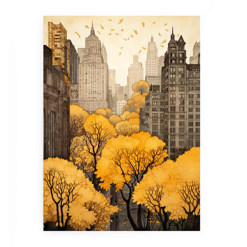 New York In Autumn  Canvas Art Print-0